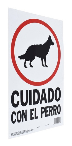 Letrero Cuidado Con El Perro 25x36 Cm