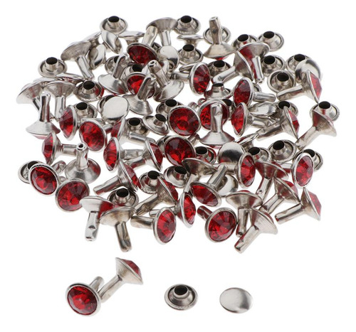 50pcs Botón A Remaches De Tuerca De Manualidades Rojo