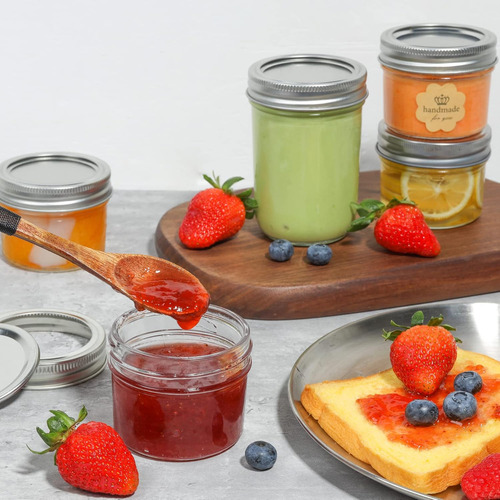 Comsaf Mini Mason Jars 4oz - 8 Pack, Regular Mouth Mason ...