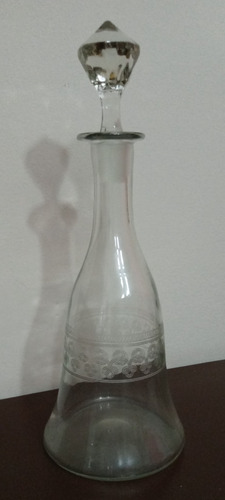 Antiguo Botellon Licorera Cristal Labrado