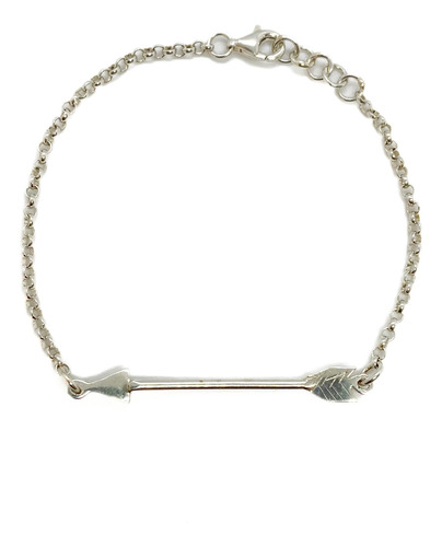 Pulsera Roló Dije Flecha Plata 925 18 Cm