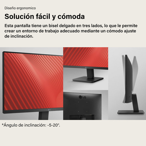 Monitor Ips LG Pantalla Full Hd 24 Pulgadas Con Amd Freesync, Diseño Prácticamente Sin Bordes En 3 Lados, Frecuencia De Actualización De 100hz, Onscreen Control, Amd Freesyncc, Black Stabilizer
