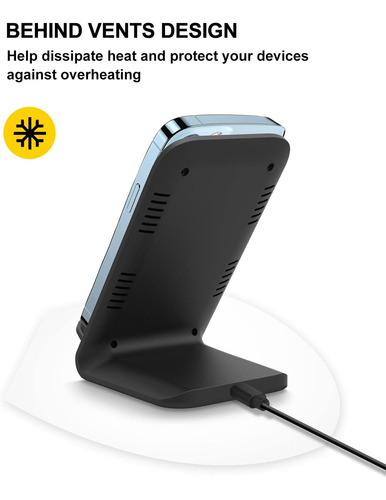 Cargador Inalámbrico Rápido De 10 W, Soporte De Carga Compat