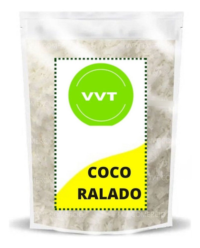 Coco Ralado Fino Sem Açúcar - 500g - Vvt Comercio Cor Branco