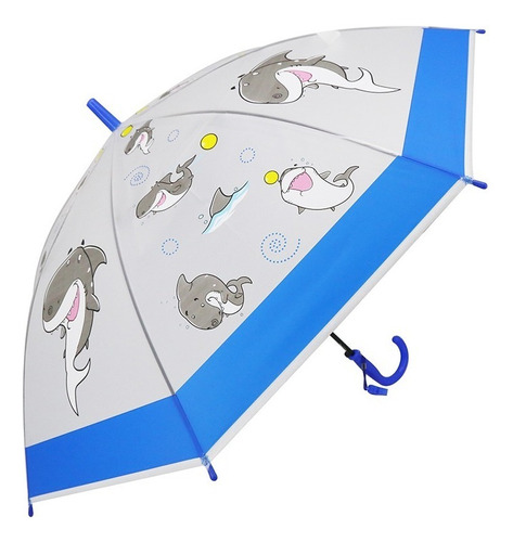 Paraguas Infantil Colorido Reforzado Silbato Diseño Liviano Color Azul 13714