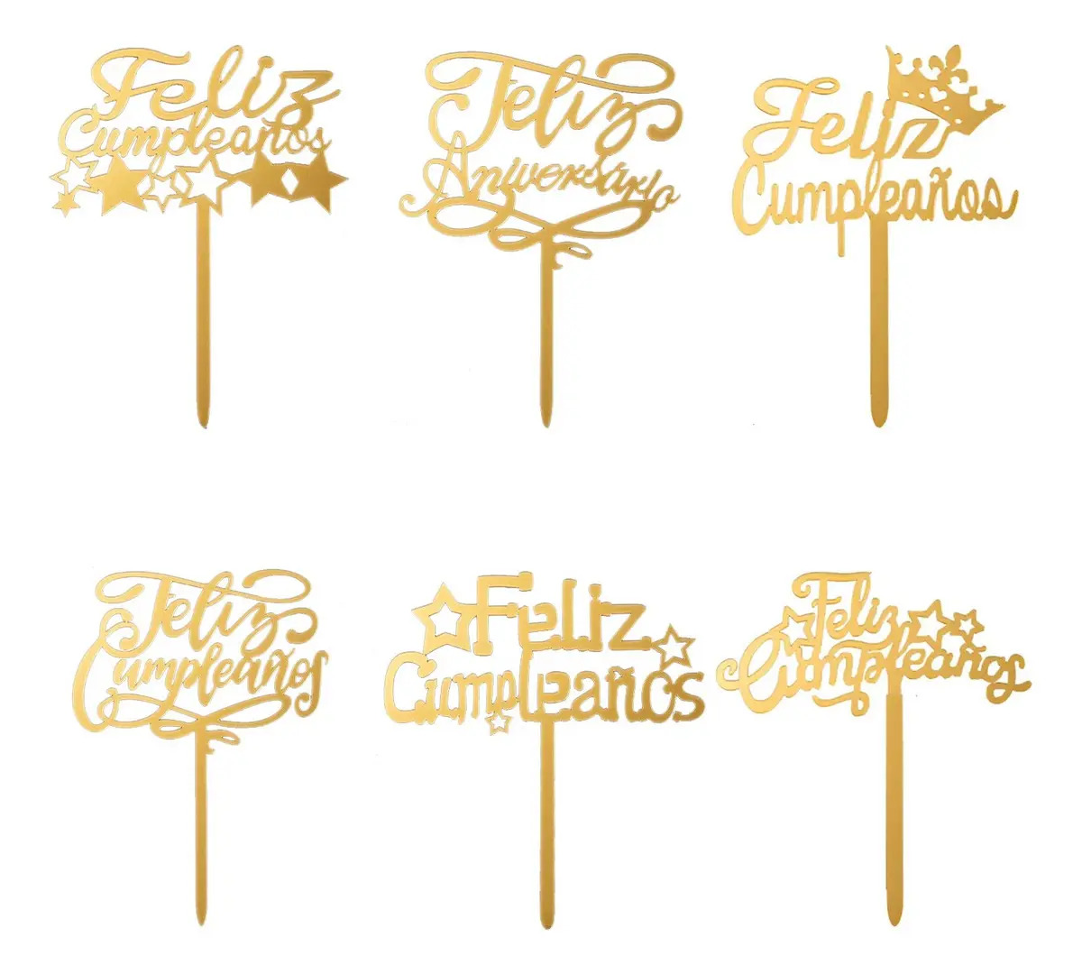60pzs Letrero Diversa Decoración Pastel Feliz Cumpleaños