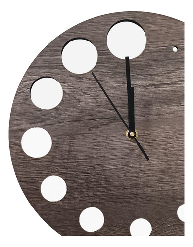 Reloj De Pared De Madera Analógico De Diseño Denver 40x40