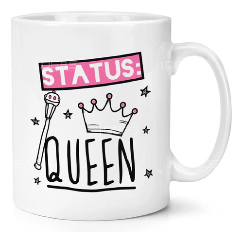 Taza De Cafe Frase Status Queen Corona Taza Mujer