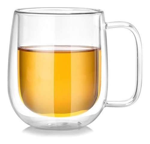 Imagen 5 de 10 de Pack 2 Tazas Doble Pared Vidrio 250ml Cafe Te Capuccino