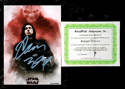 Adam Driver Kylo Ren The Last Jedi Star Wars Firma Foto 5x7