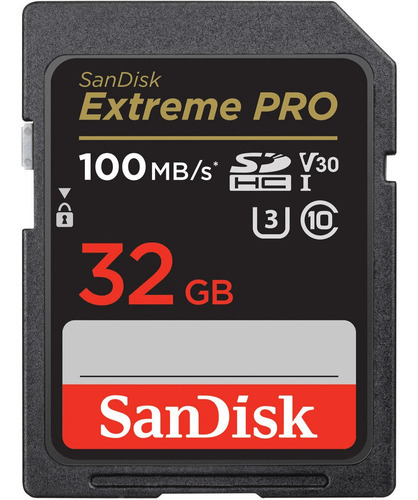 Cartão Sdhc Sandisk 32gb Extreme Pro 4k 100mb/s Uhs-i V30 U3
