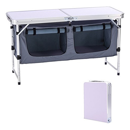 Campland Outdoor Folding Table Aluminum Lightweight Height A