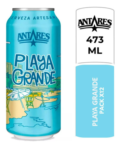 Cerveza Antares Playa Grande Dorada Citrica Lata - Pack X12