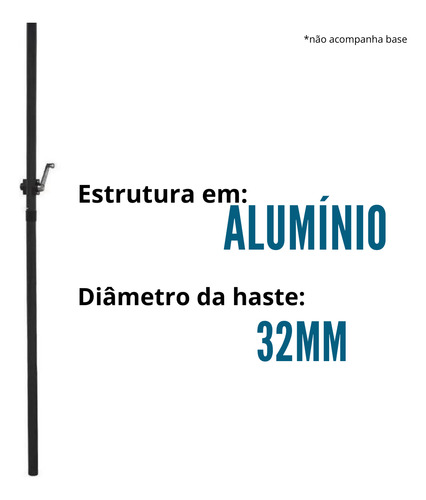 4 Ombrelones Alumínio Articulado 2,70m Com Inclinação