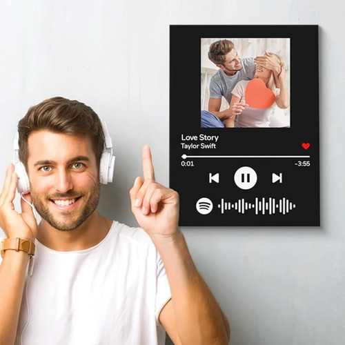 Cuadro Código Spotify Regalo Perfecto En Canvas Con Bastidor