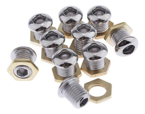 = 20 Piezas Plateadas 1/2 Cast Drum Set Partes Para Bajo Tom