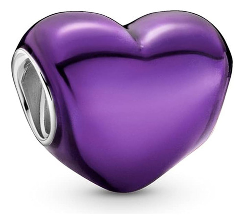 Ez Tuxedo Purple Ribbon Color Heart Charms 925 Sterling Silv