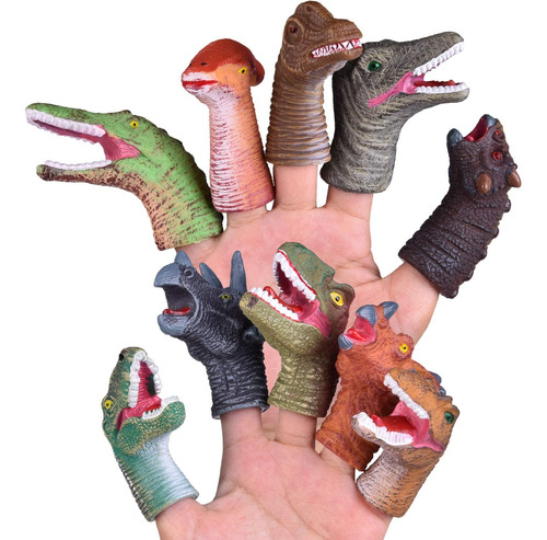Fun Little Toys Juego De 10 Marionetas De Dedo De Dinosaurio