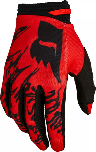 Guantes Cross Fox 180 Peril Rojo Negro Blanco Motocross Moto