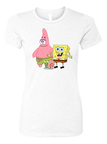 Camiseta Bob Esponja Femenina White Dama