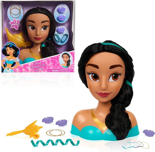 Disney Princesas Jasmine Cabeza De Peinado 14 Piezas
