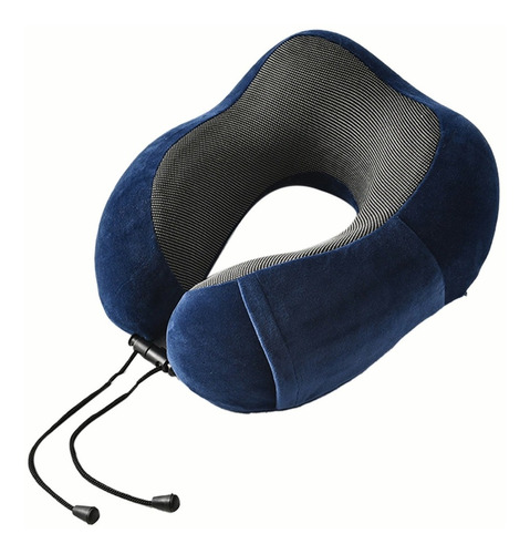 Almohada De Cuello De Espuma Viscoelástica Para Viajes Color Azul