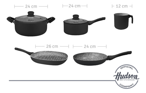 Bateria De Cocina Black Granite 15 Piezas Utensilios Pot