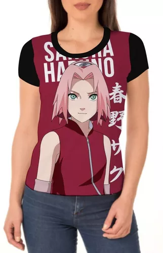 Camiseta Infantil Estampa Sakura Naruto Tam 4 a 10