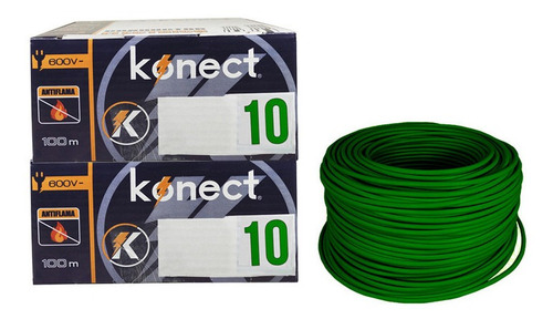 Cable Electrico Cca Konect Calibre 10 Verde 100 Metros 2pzs