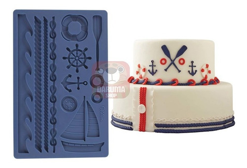 Molde Silicona Nautico Marinero Ancla Timon Fondant  Wilton