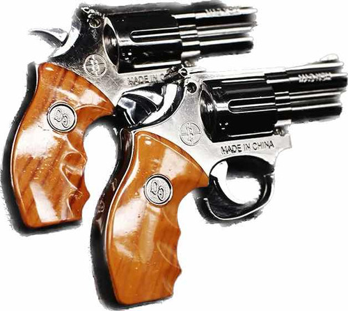 Isqueiro E Laterna Led 2 Em 1 C/maçarico Em Formato Revolver