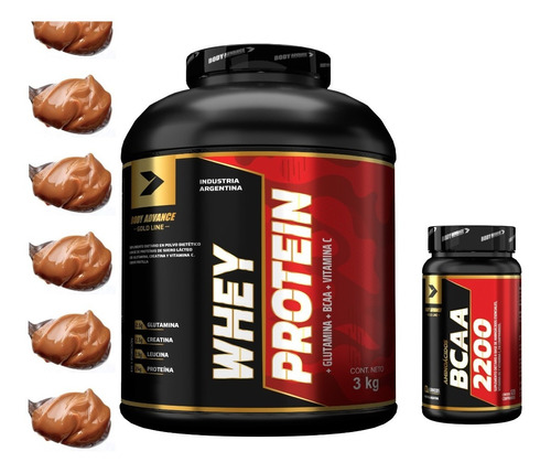 Whey Protein 3 Kg  ( Proteína Pura ) + Bcaa 120 Comprimidos. Body Advance