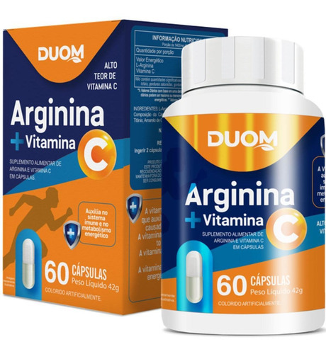 Arginina Com Vitamina C Imunidade 60 Caps Clean Label - Duom