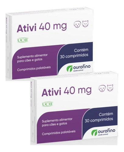 Ativi 40mg Ourofino Regenerador Articular Ucii Kit 2 Unid