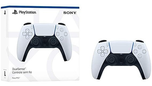 Controle Sem Fio Sony Playstation 5 Dualsense White E Black