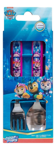 Scool Set De Cubiertos C/caja Paw Patrol Aqua Pups