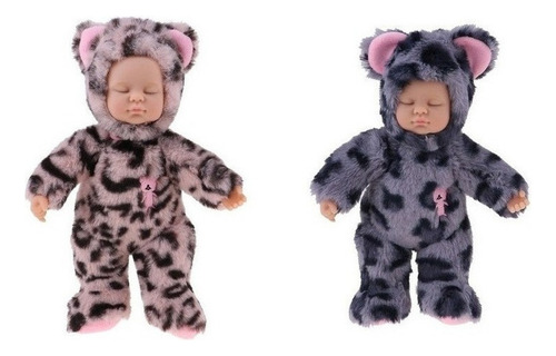 2pcs 25cm Mini Brinquedos De Boneca Recheada, Silicone Rebor