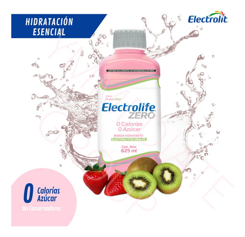 Electrolit Zero Suero Sabor Fresa Kiwi 625ml (12 Pack)