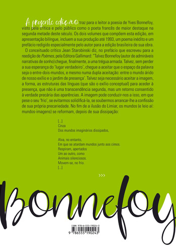OBRA POÉTICA Yves Bonnefoy: Volume II, de Bonnefoy, Yves. Editorial Editora Iluminuras Ltda., capa mole em português/francês, 2022