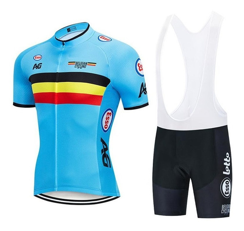 Uniforme Ciclismo Ruta Mtb Belgica Pantaloneta Badana Gel 