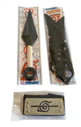 Set Naruto -  Kunai / Cuchillas Asuma X2/ Bandana Tachada 