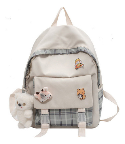 Mochila Kawaii Fofa Com Pingente Urso Touro E Bolsa Escolar