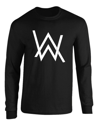 Camibuso Dj Alan Walker  Camiseta Manga Larga Negra