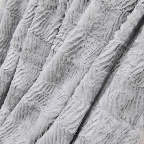 Herringbone Manta Cepillado Con Faux Fur Sherpa Respaldo Color Gris