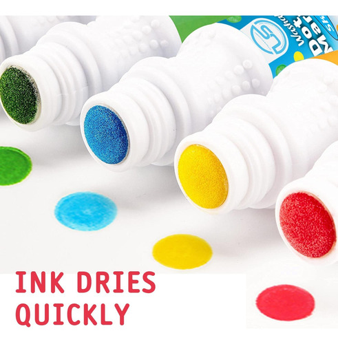 8 Marcadores Lavables 8 Colores Dot Art Markers