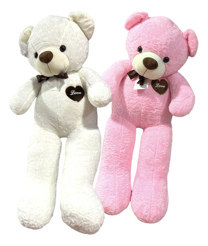 Peluche Gigante 110cm - Osito Marron Claro Con Moño Animal