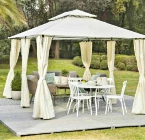 Imagen 2 de 4 de Toldo Pergola Romana 3x4 Con Cortinas