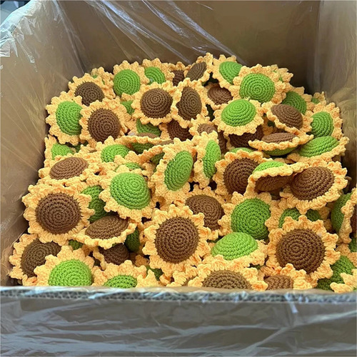 3 Piezas De Ganchillo Con Forma De Cabeza De Girasol Y Sonri