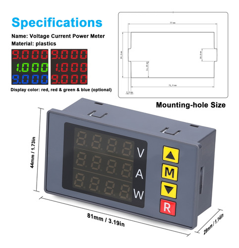Voltímetro/amperímetro Digital Bm730 3 Em 1 Com Campainha E