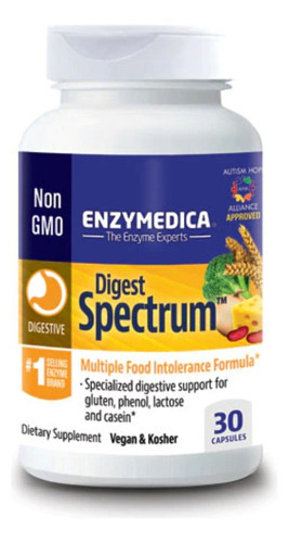 Enzimas digestivas Digest Spectrum 30 cápsulas Ezymedica Validez del sabor: 05/2024